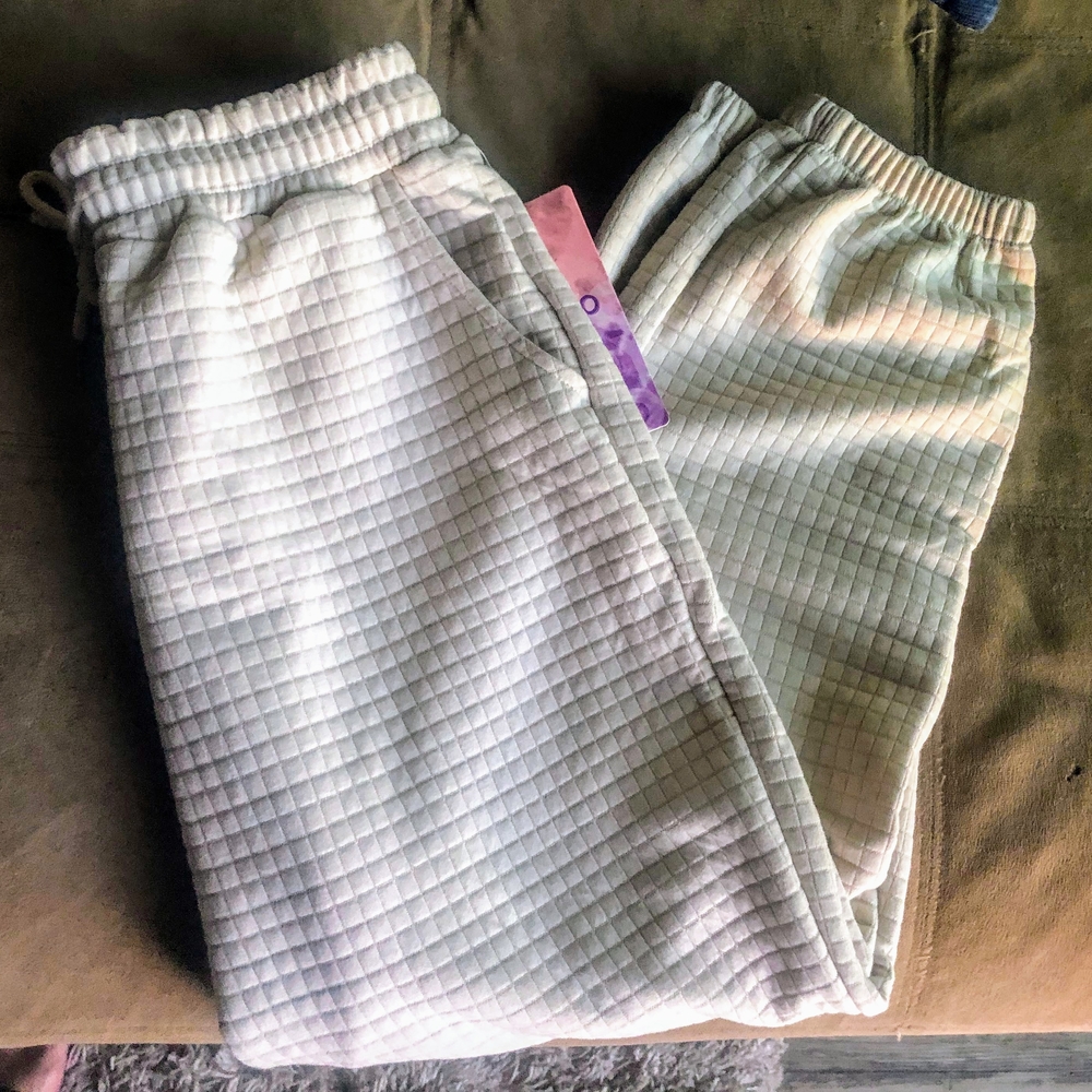 Cozy Waffle Knit Joggers in Cream